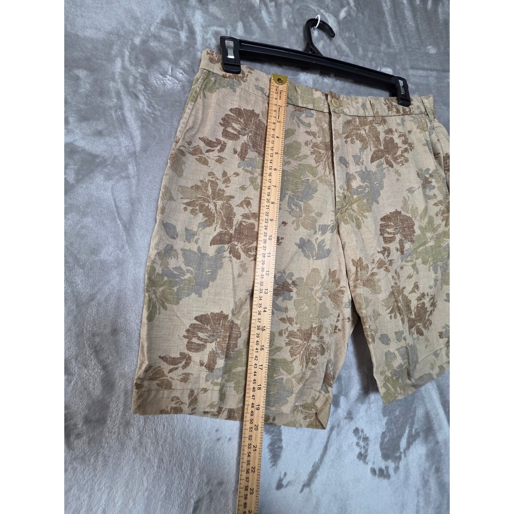 Uniqlo Mens Floral Chino Shorts Beige Cotton Botanical Print Size L - Picture 4 of 9